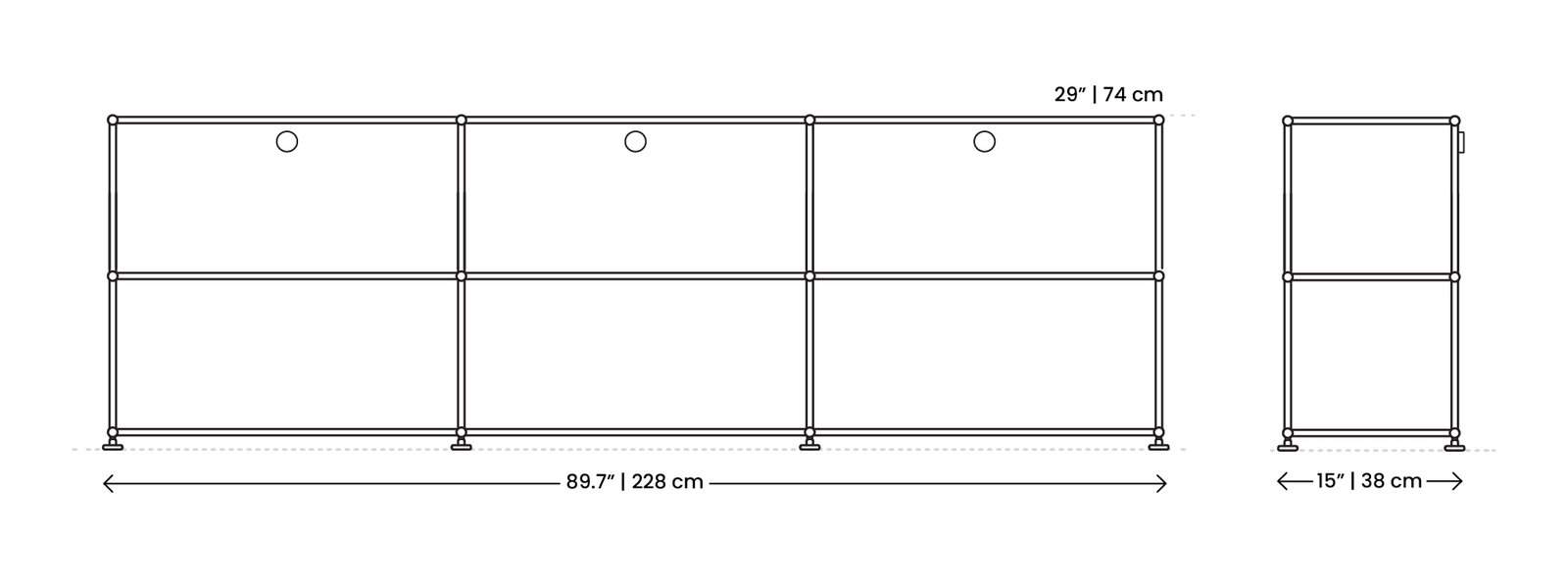Dimensions Haller Sideboard Desktop
