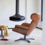 Elvin Leather Recliner and Ottoman - Image 4