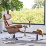 Elvin Leather Recliner and Ottoman - Image 2